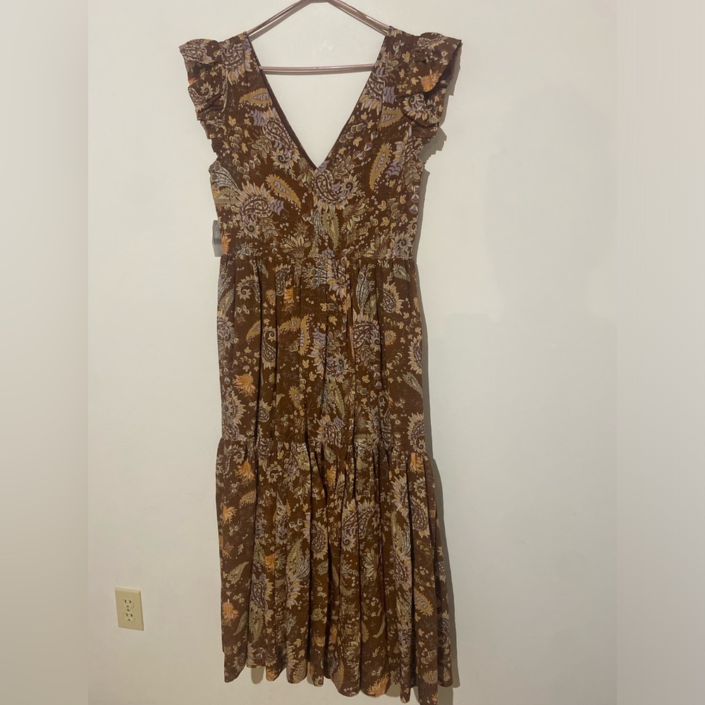 Floral and Paisley Brown MaxiDress